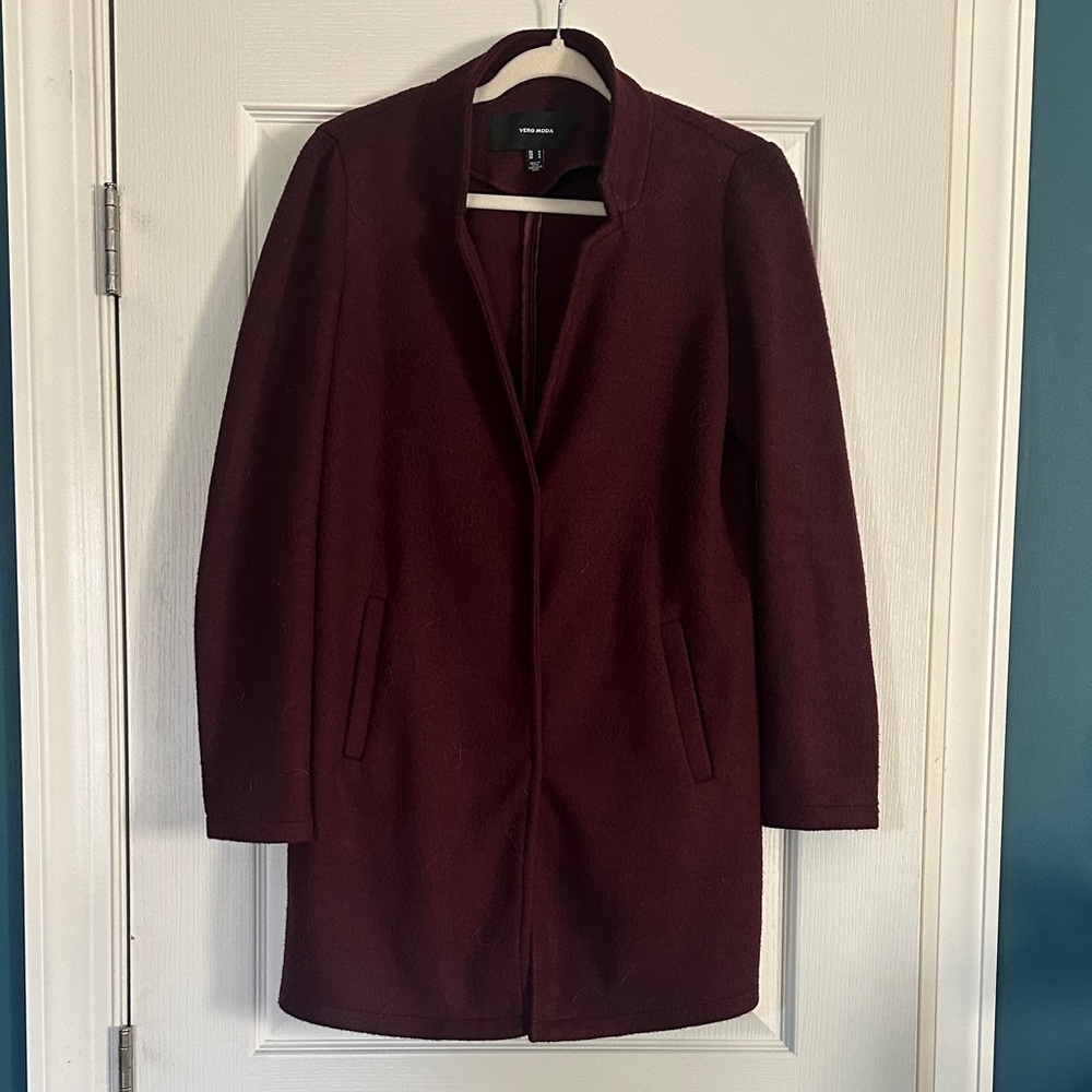 Vero Moda Deep Red thigh length Trench Coat